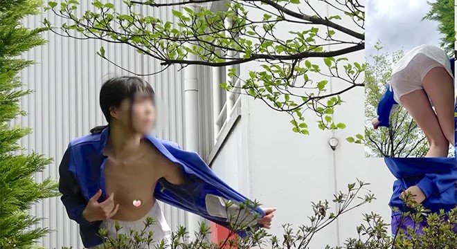 【2人収録】野外お着替えは危険がいっぱい!すじマンくっきりおっぱいポロリげっと!