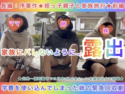 【序章作:姪っ子親子と家族旅行(前編)】家族にバレないように露出~学費を使い込んだ姉の緊急回収劇~